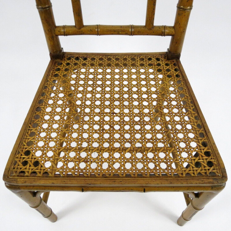 Ein Paar Vintage-Stühle aus Bambusimitat, 1970