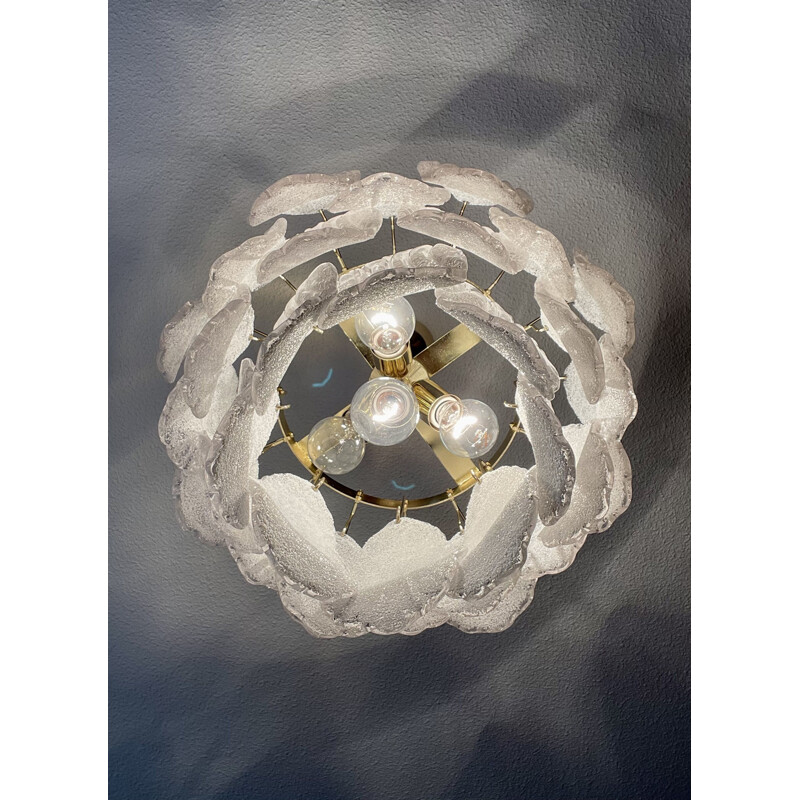 Suspension vintage en cristaux de Murano par Barovier&Toso