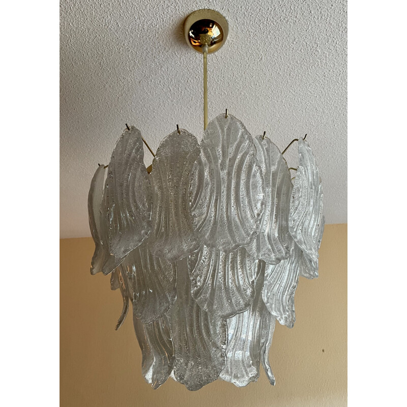 Vintage Murano suspensão cristalina por Barovier