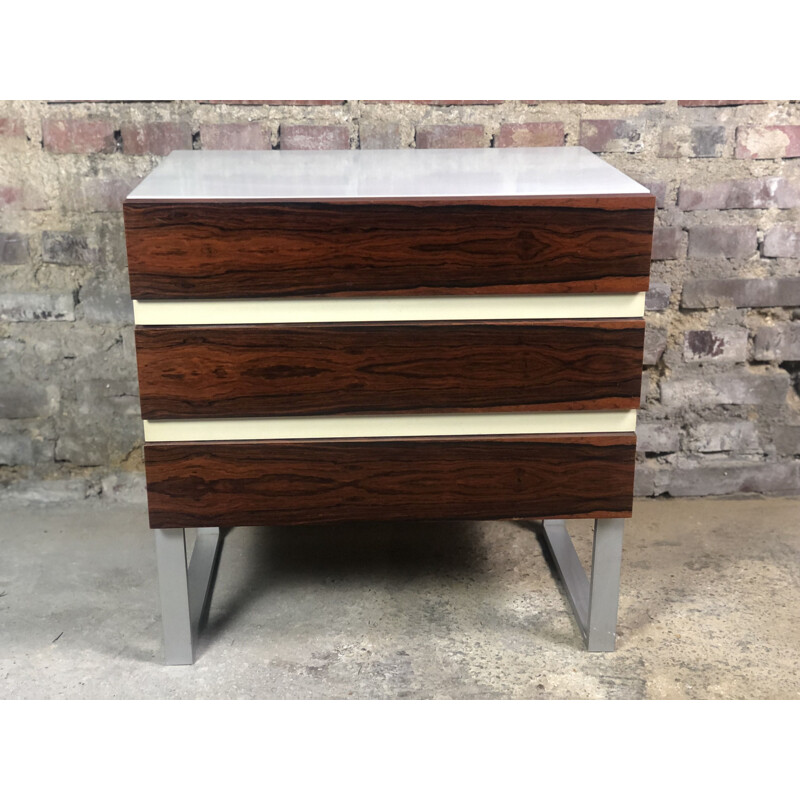 Vintage chest of drawers in melamine and rosewood by Interlübke, 1970