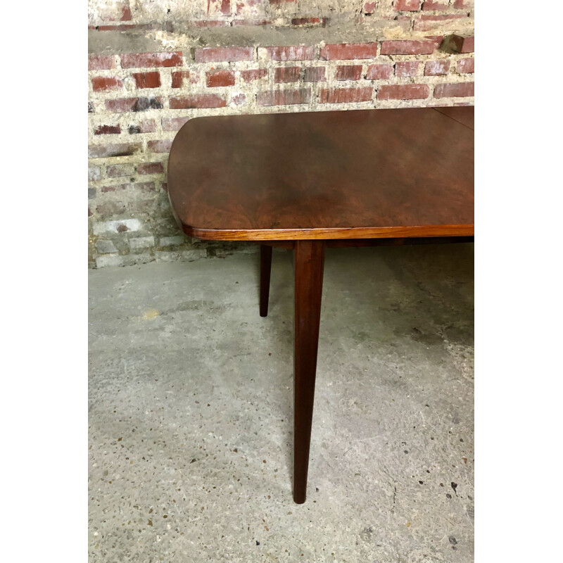 Scandinavian vintage table with extensions in Rio rosewood, 1960