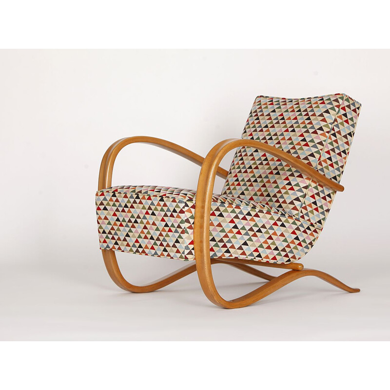 Vintage armchair in fabric by Jindrich Halabala for Spojene Up Zavody, 1930s