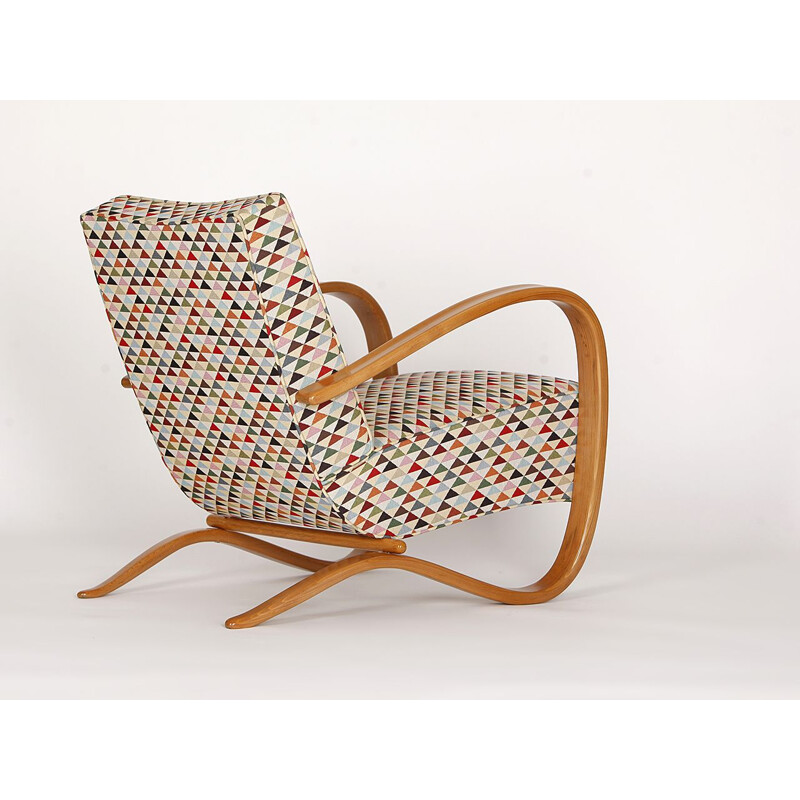 Vintage armchair in fabric by Jindrich Halabala for Spojene Up Zavody, 1930s