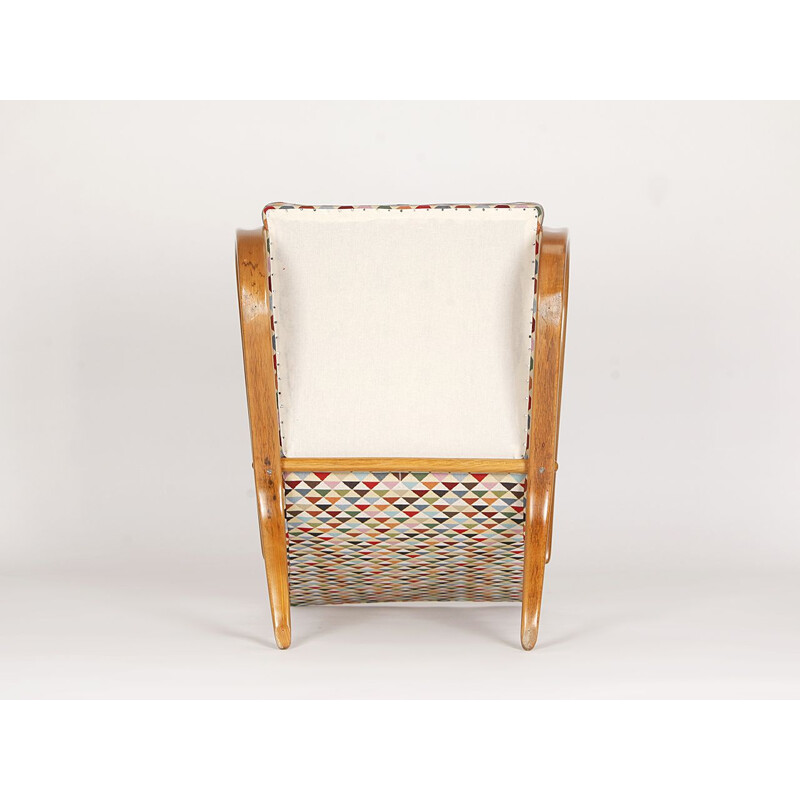 Vintage armchair in fabric by Jindrich Halabala for Spojene Up Zavody, 1930s