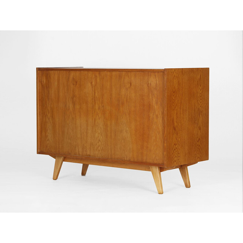 Mid century sideboard with yellow and pink sliding doors by Jiri Jiroutek for Interier Praha, Czechoslovakia 1960s