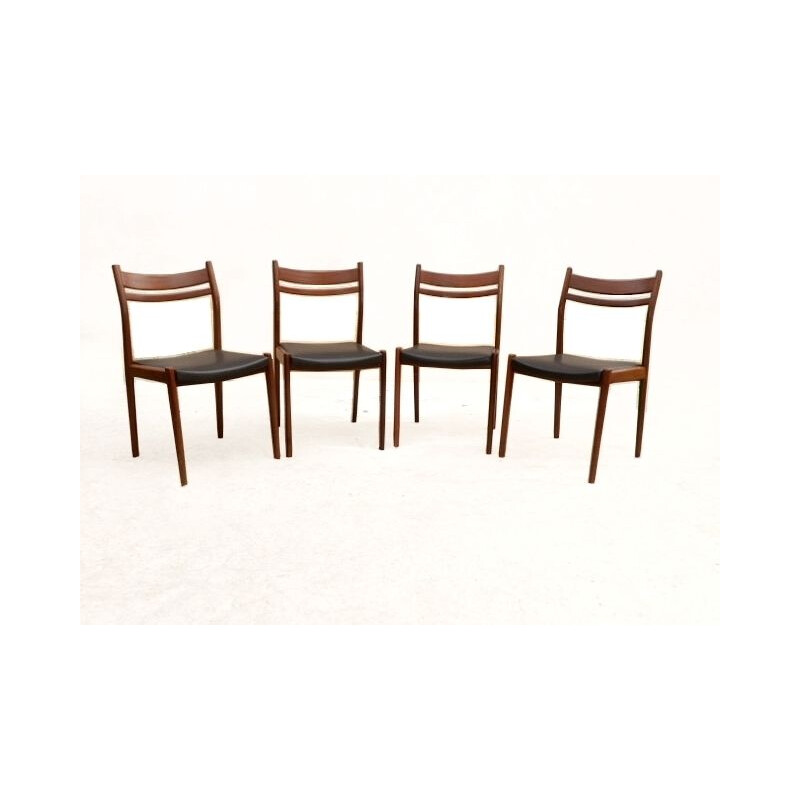 Set of 4 Scandinavian vintage rosewood chairs, 1960