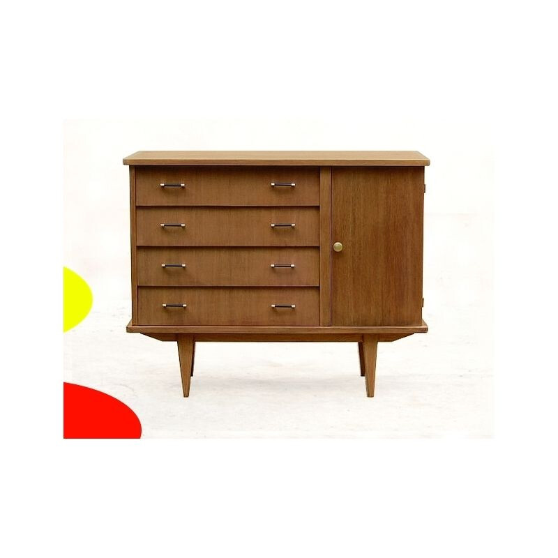 Commode vintage en bois massif, 1950