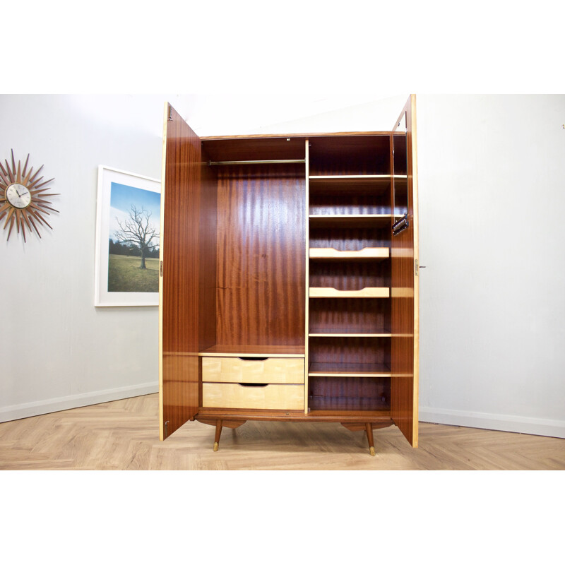 Mid-century Italian maple and teak cabinet, 1950s