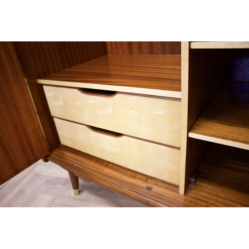 Mid-century Italian maple and teak cabinet, 1950s