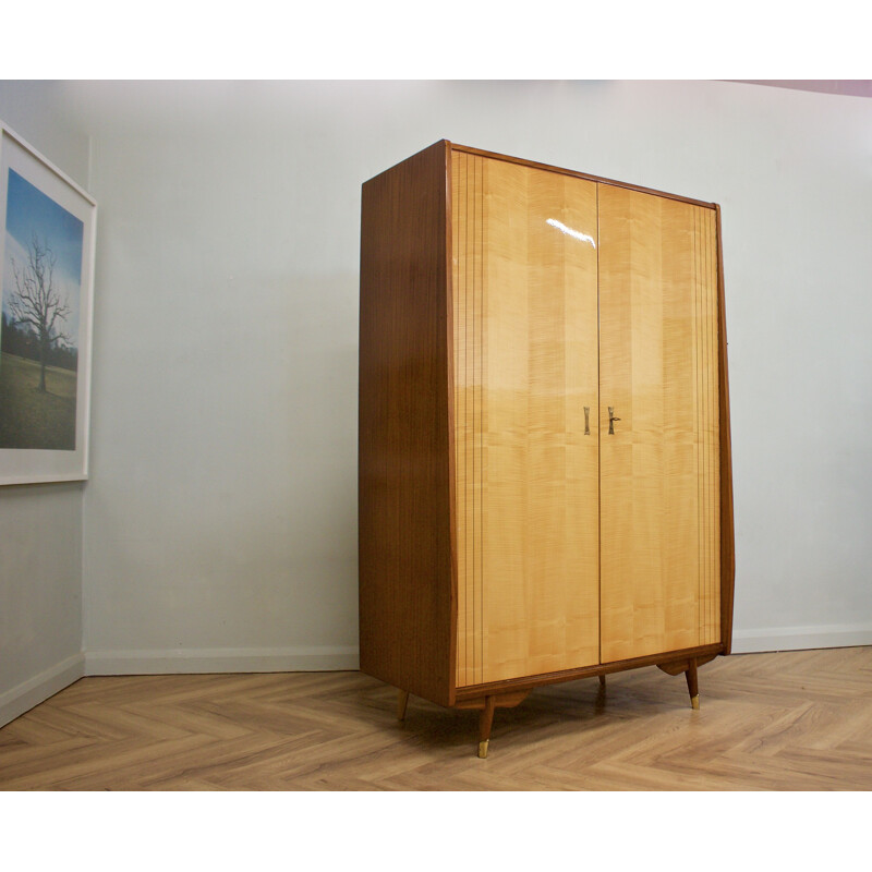 Mid-century Italian maple and teak cabinet, 1950s