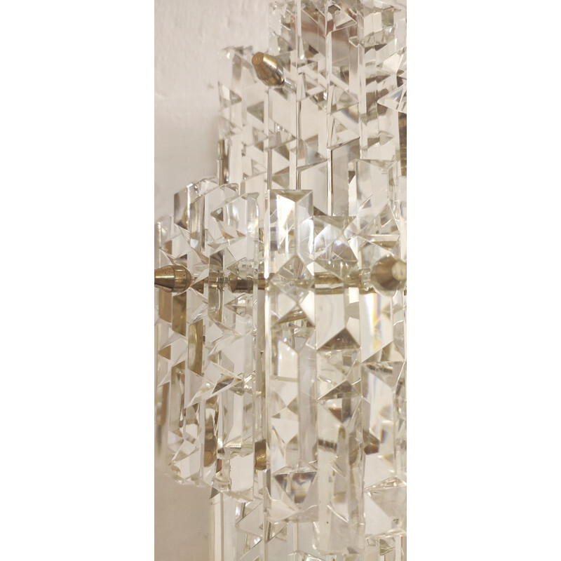 Vintage "kinkeldey" wall lamp with seven crystals