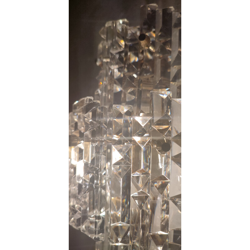 Vintage "kinkeldey" wandlamp met zeven kristallen