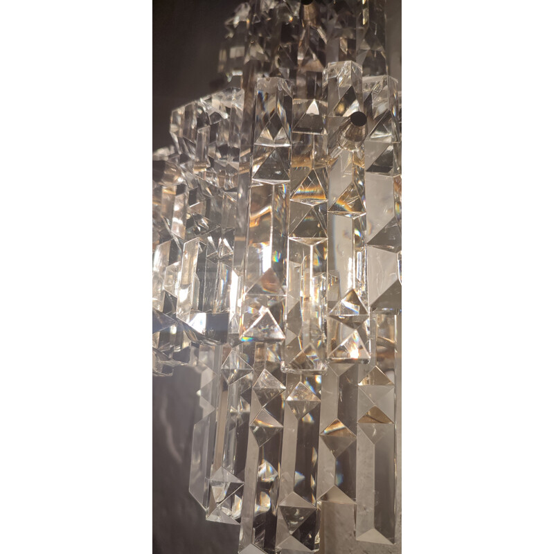 Vintage "kinkeldey" wall lamp with seven crystals