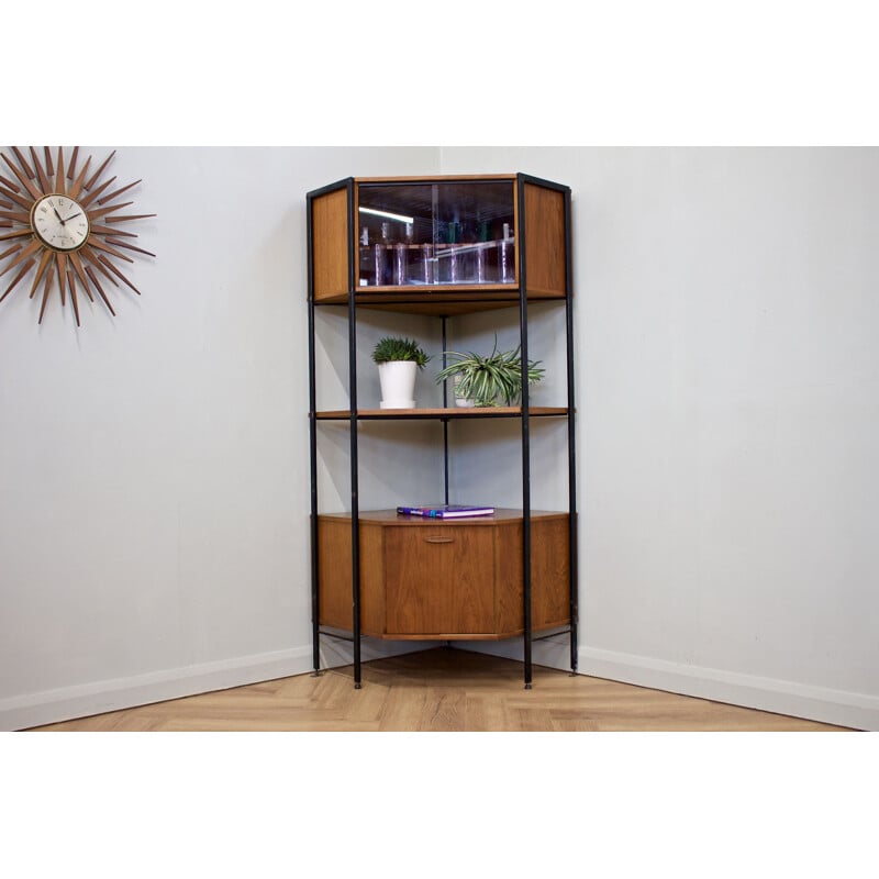 Vintage teak 3-piece shelving corner unit by Avalon, UK 1960s