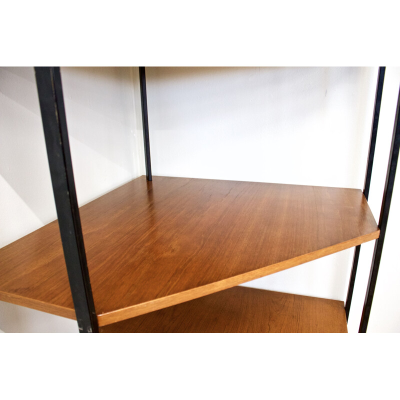 Vintage teak 3-piece shelving corner unit by Avalon, UK 1960s