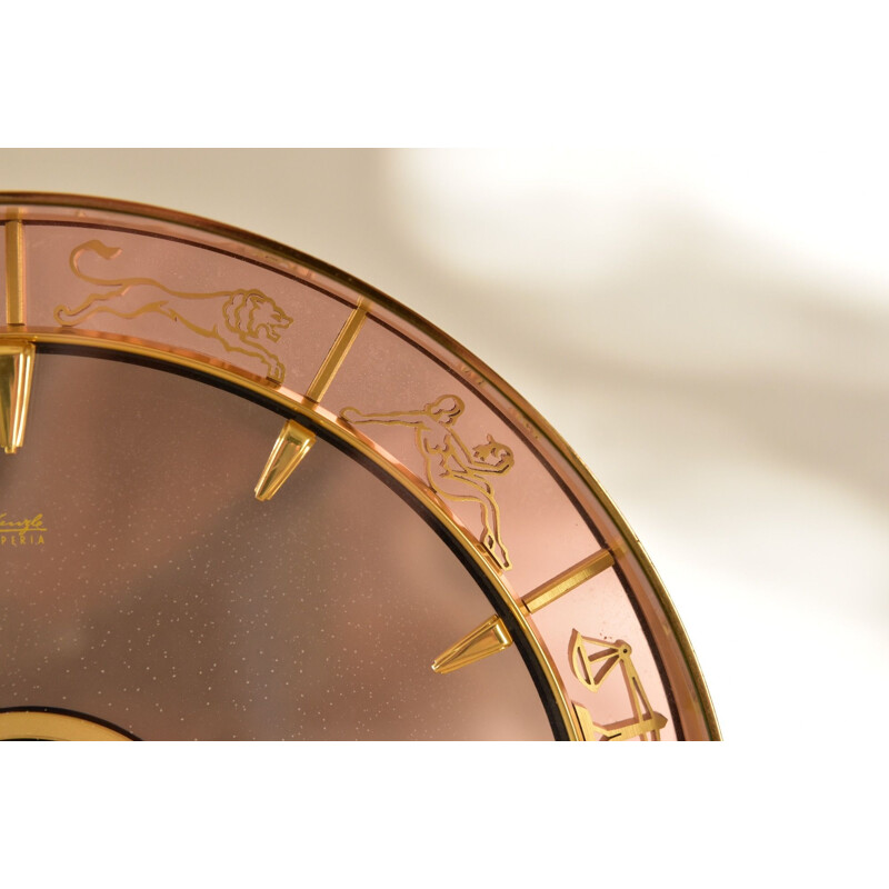 Horloge de bureau vintage kienzle zodiac par Heinrich Möller, Alllemagne 1930