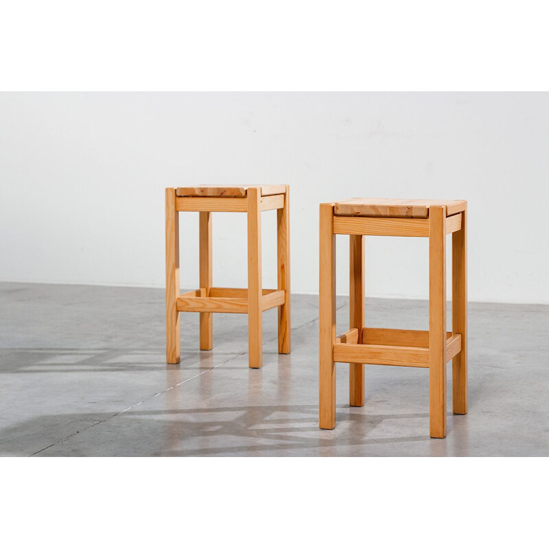 Pair of vintage hongisto stools by Ilmari Tapiovaara for Laukaan Puu, Finland 1960