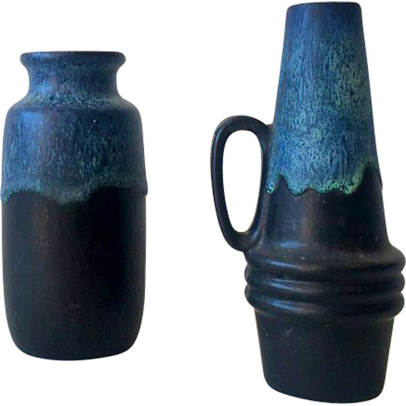 Paire de vases vintage en céramique, 1970