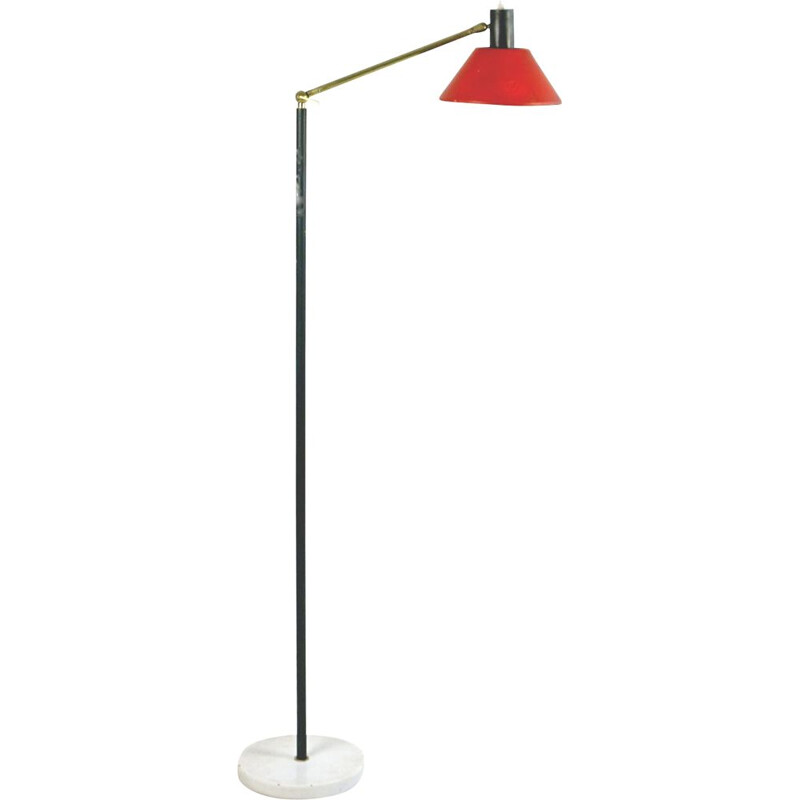 Vintage Italiaanse koperen vloerlamp van Stilux Milano, 1950