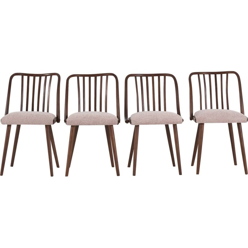 Ensemble de 4 chaises vintage par A. Suman pour Ton, 1960