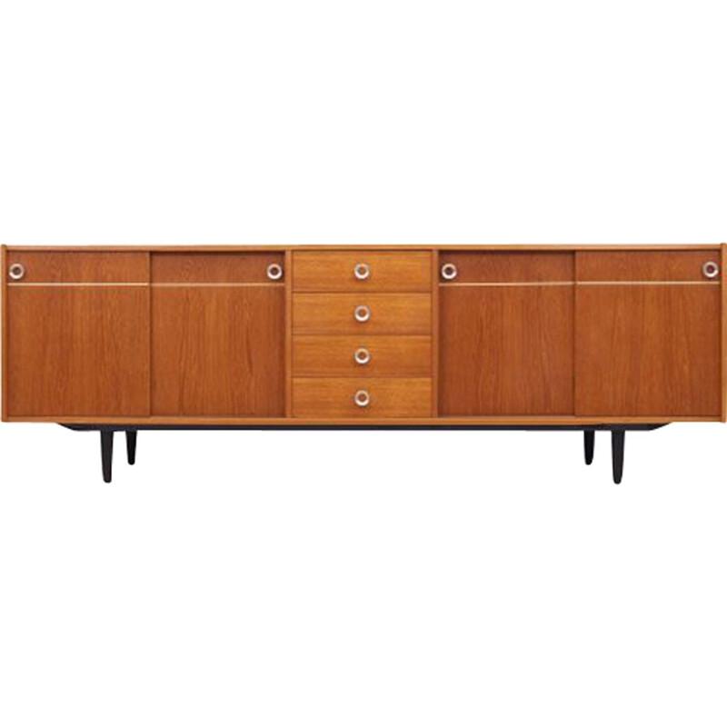 Teak vintage sideboard with sliding doors, Denmark 1970s