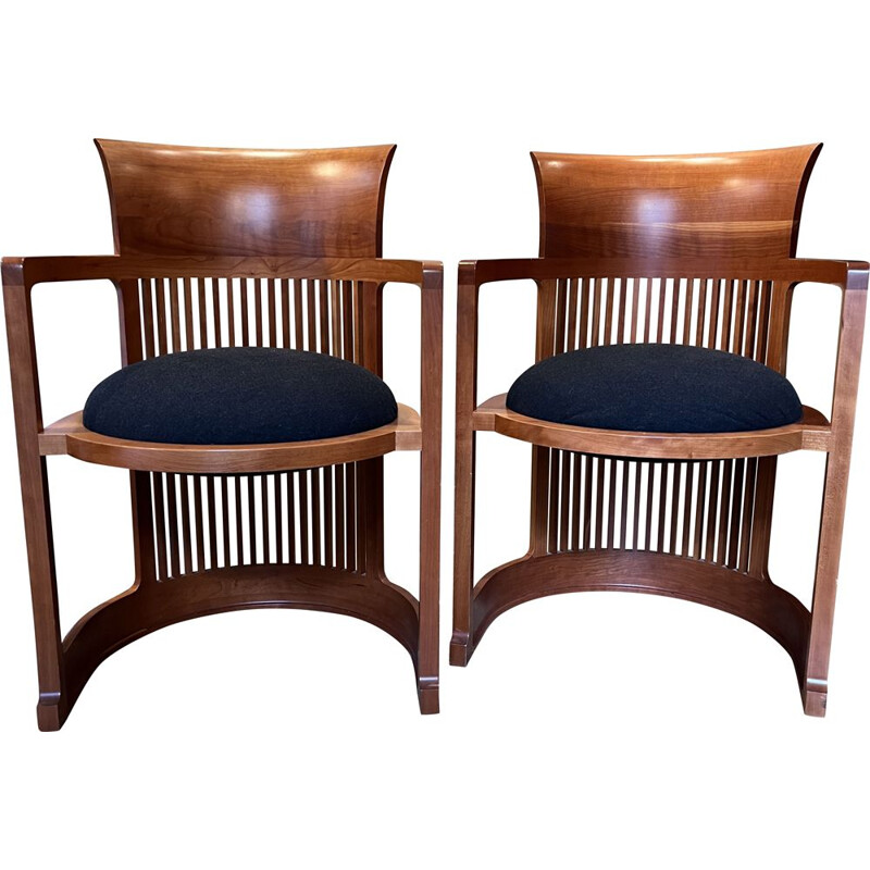 Pair of vintage armchairs by Frank Lloyd Wright, 1986