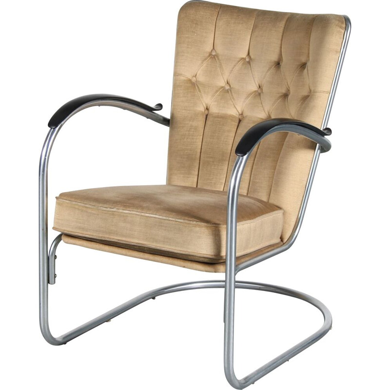Vintage fauteuil van W.H. Gispen voor Gispen, Nederland 1950