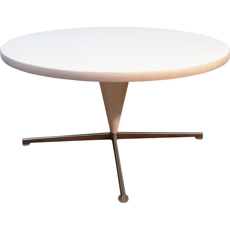 Vintage white cone coffee table by Verner Panton