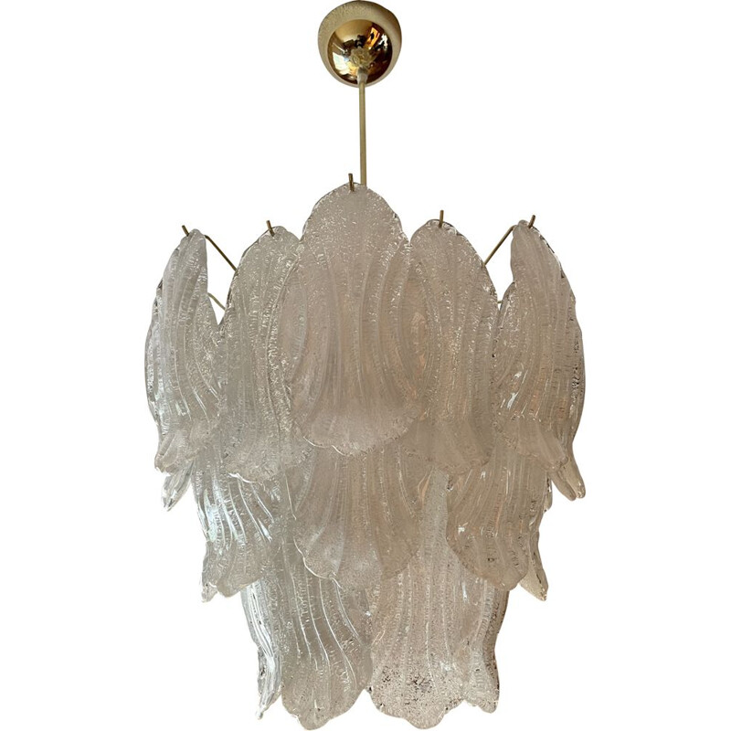 Vintage Murano suspensão cristalina por Barovier