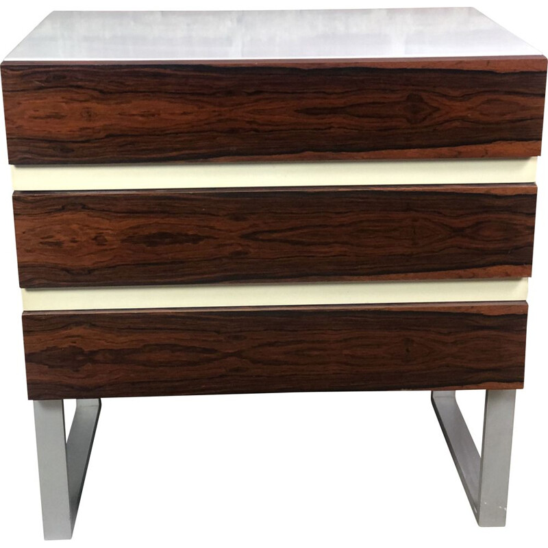 Vintage chest of drawers in melamine and rosewood by Interlübke, 1970