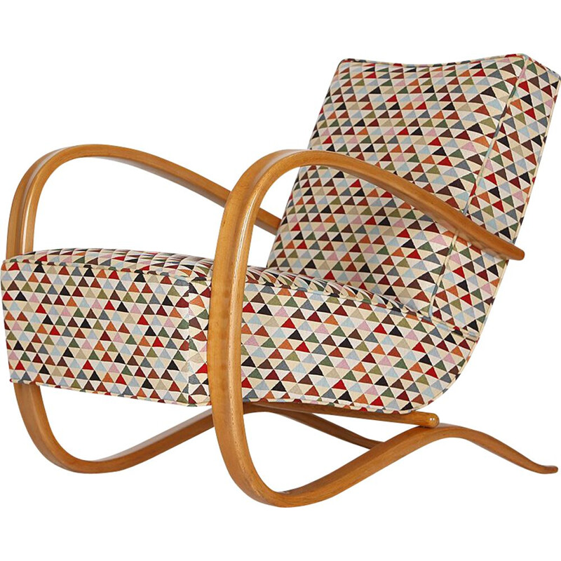 Vintage armchair in fabric by Jindrich Halabala for Spojene Up Zavody, 1930s