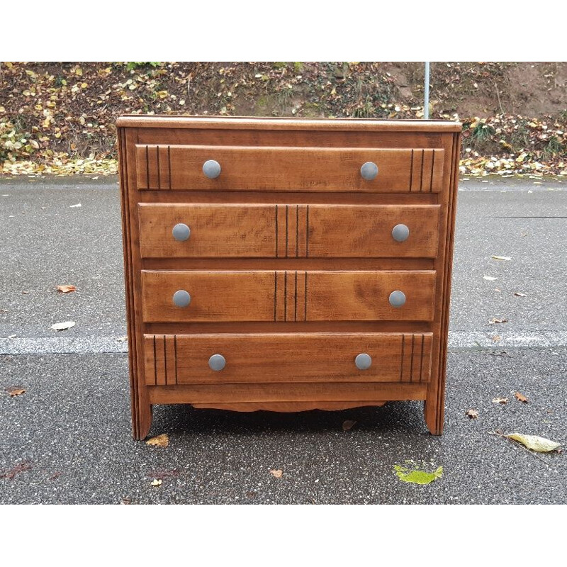 Vintage Art Deco gilt oakwood chest of drawers, 1930-1940