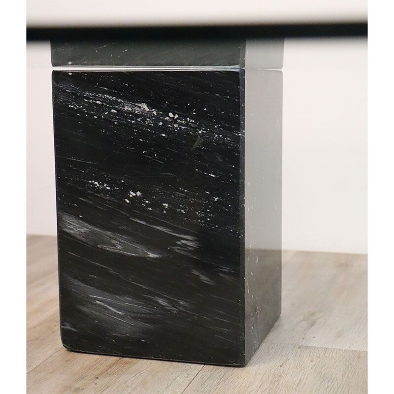 Vintage marble and glass sculptural coffee table, 1980