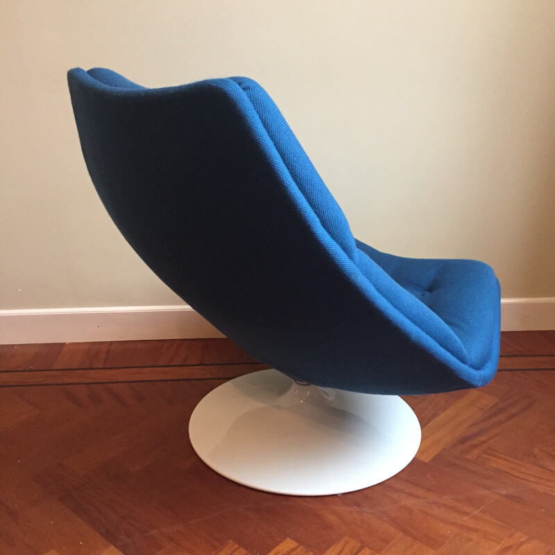 Artifort "F510" lounge chair in blue fabric, Geoffrey HARCOURT - 1960s