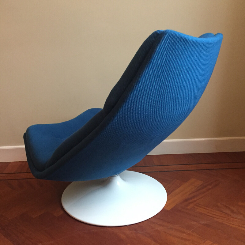 Artifort "F510" lounge chair in blue fabric, Geoffrey HARCOURT - 1960s
