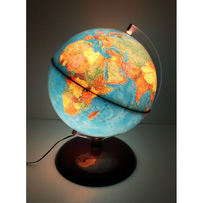 Globe terrestre lumineux vintage par NovaRico, 1980