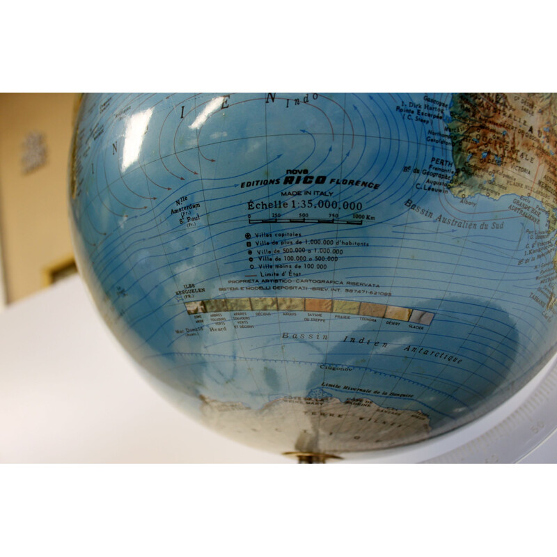 Globe terrestre lumineux vintage par NovaRico, 1980