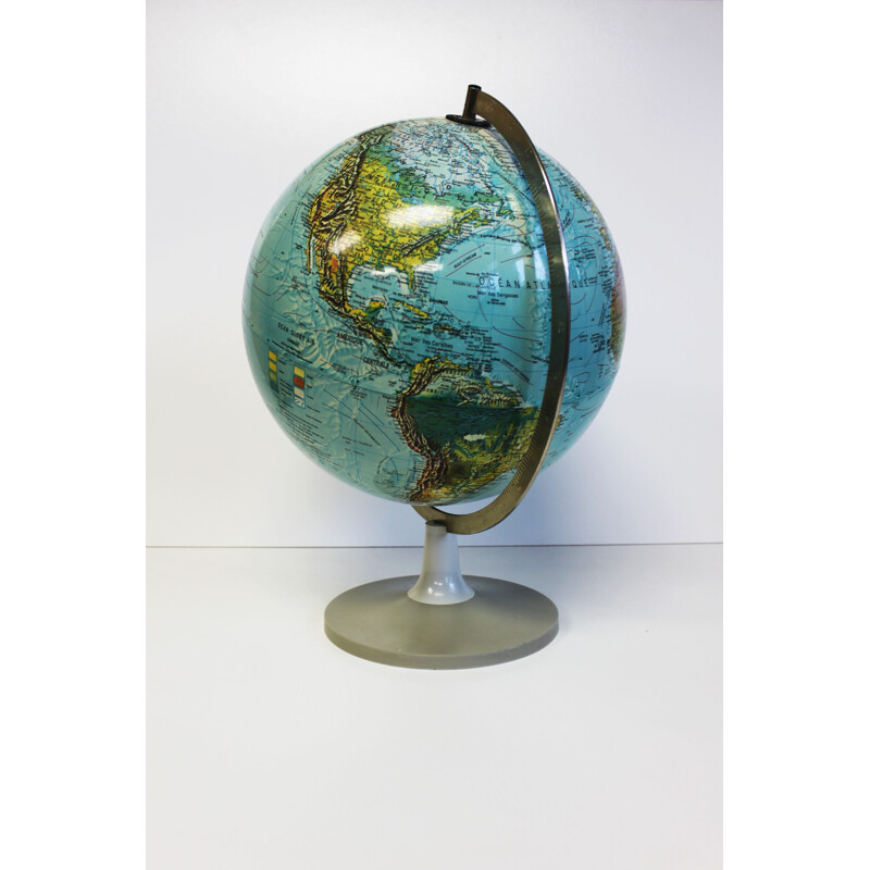 Globe terrestre vintage Scan Globe, Danemark 1972