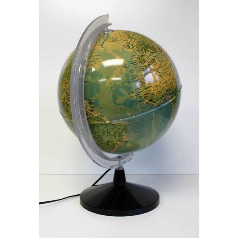 Vintage luminous globe Tecnodidattica, 1980
