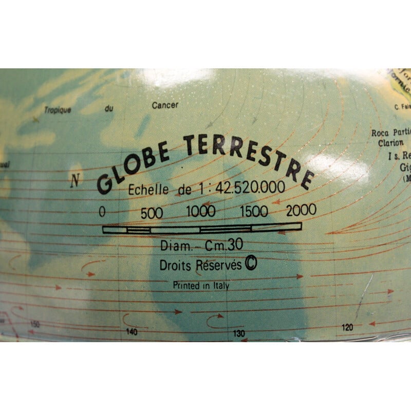 Globe terrestre lumineux vintage Tecnodidattica, 1980