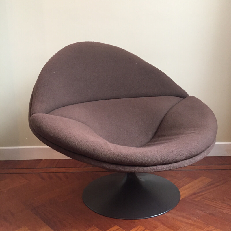 Fauteuil "F553" Artifort en tissu marron, Pierre PAULIN - 1960