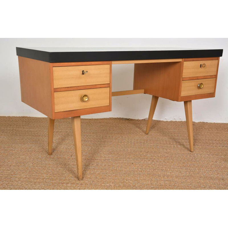 Vintage wood and melamine desk, 1960