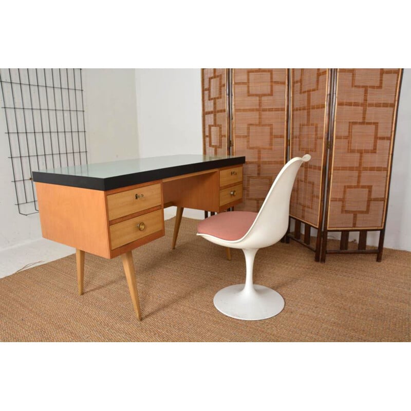 Vintage wood and melamine desk, 1960