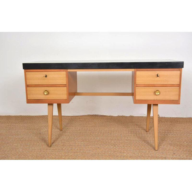Vintage wood and melamine desk, 1960