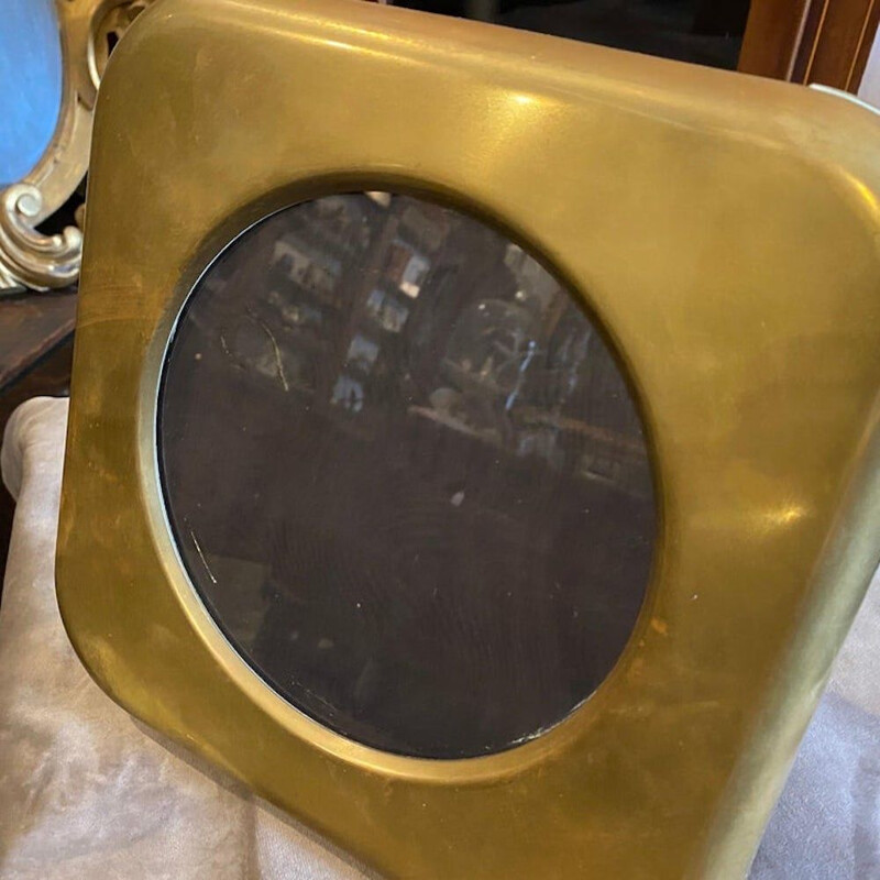 Mid-century solid brass Italian square picture frame, 1960s