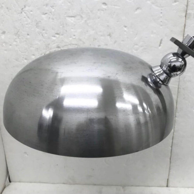 Vintage aluminum table lamp from the space age, Italy 1970