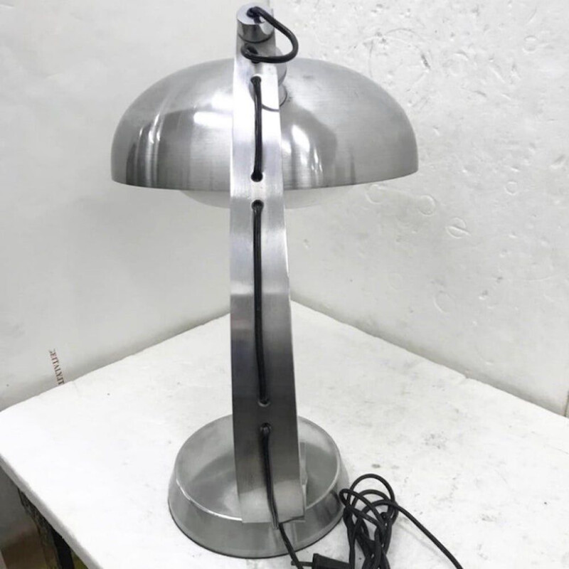 Vintage aluminum table lamp from the space age, Italy 1970