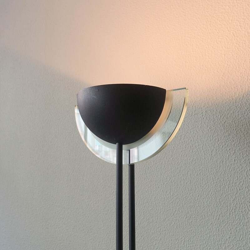Lámpara de pie halógena italiana postmoderna de Relco, 1980
