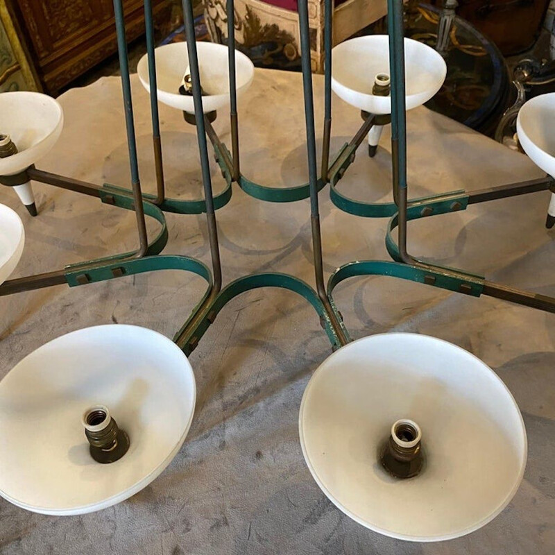 Mid-century oval chandelier, Italy 1950s