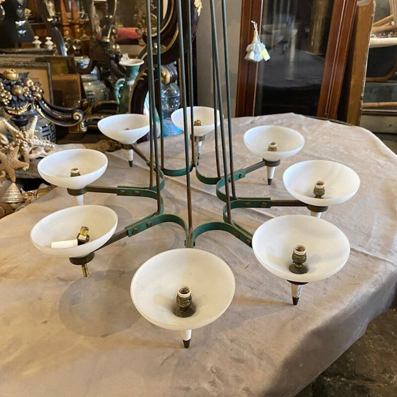 Mid-century oval chandelier, Italy 1950s